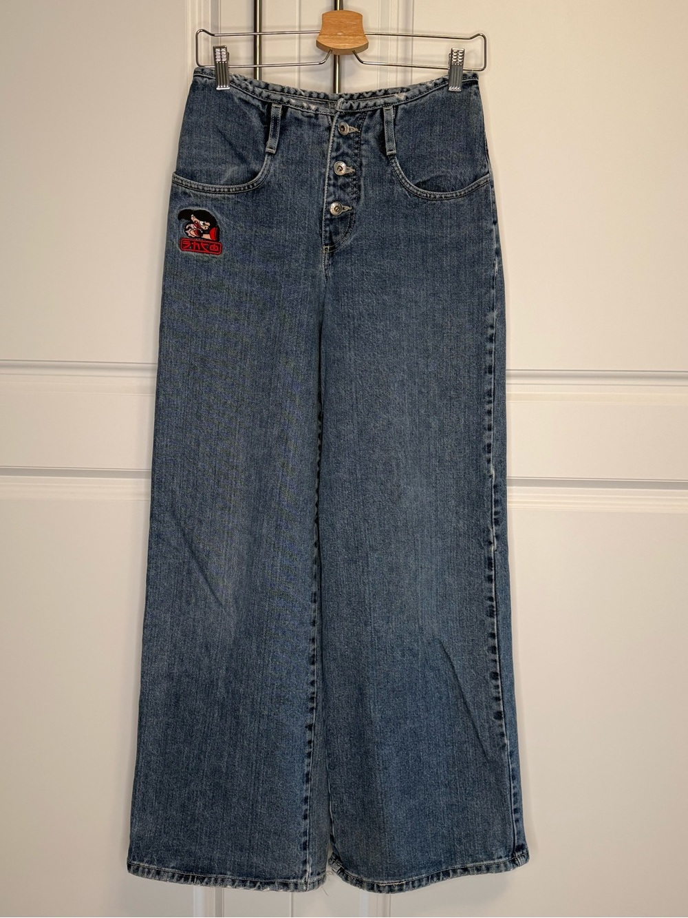 JNCO Girlie Stuff Y2K Vintage 90’s Wide Leg Jeans Embroidered Skater Denim